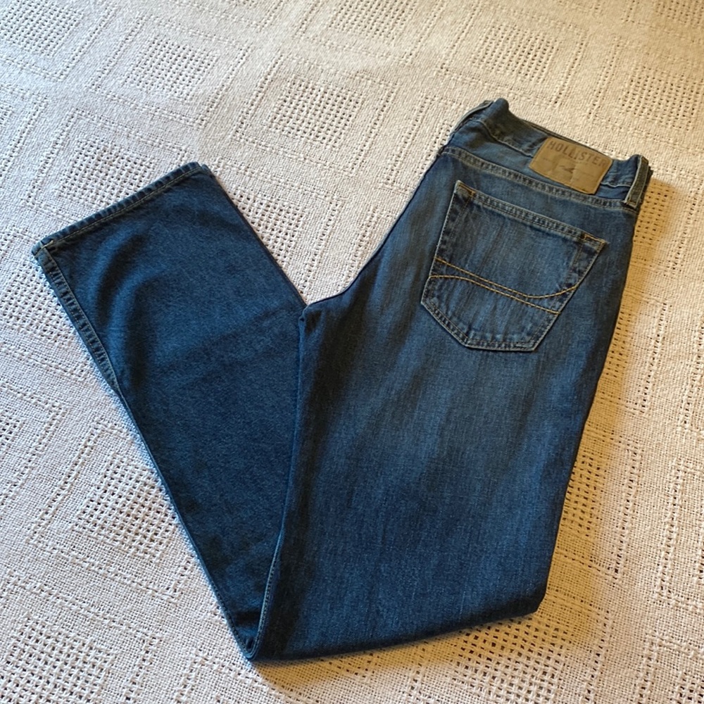 Mens Hollister Classic Straight Denim Jeans 30x32 Button Fly Excellent Condition